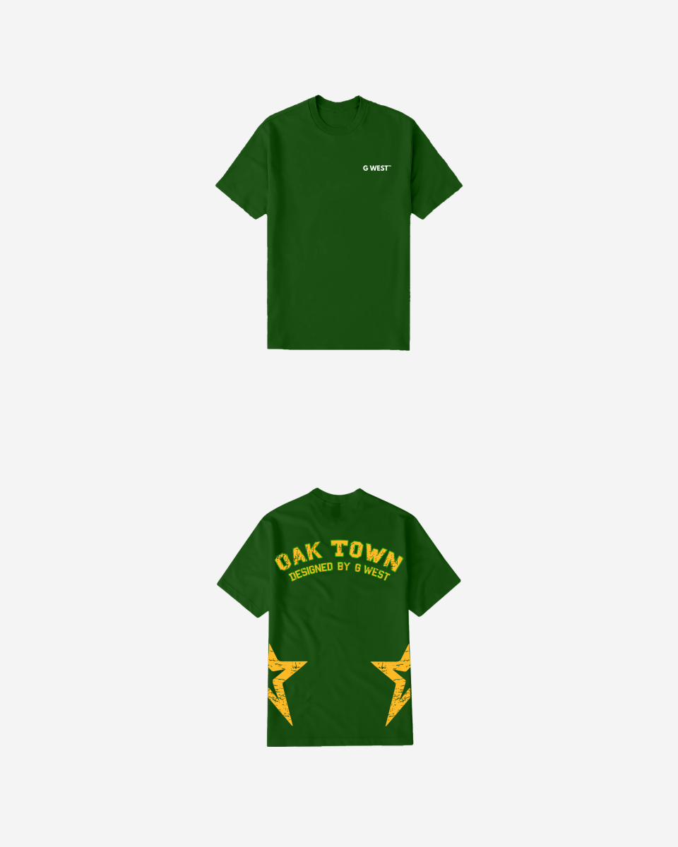 G West Mens Regular Fit Oak Town Green Tee