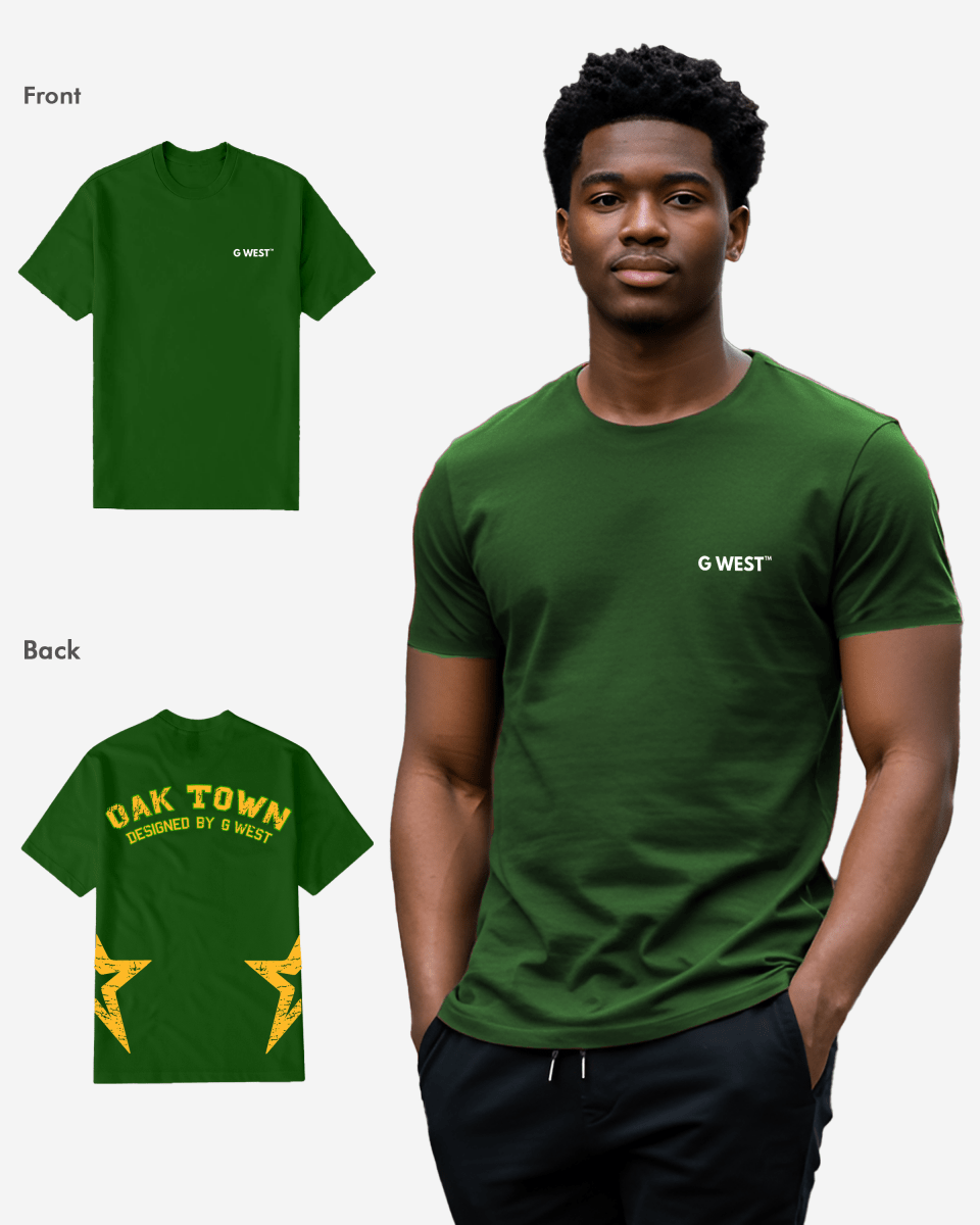 G West Mens Regular Fit Oak Town Green Tee