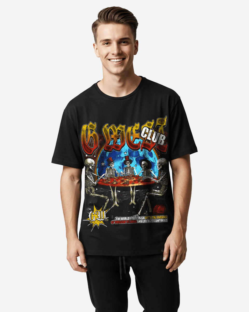 G West Rhinestone No Flesh No Bluff Oversized Tee