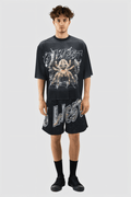 G WEST RHINSTONE SPIDER 3.0 3/4 SLEEVES MESH SHORT SET