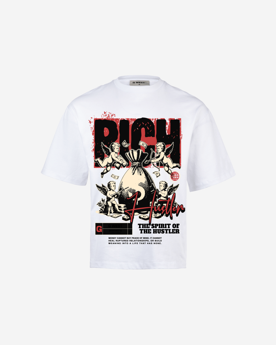 G WEST RICH HUSTLER OVERSIZEED T-Shirt Mens