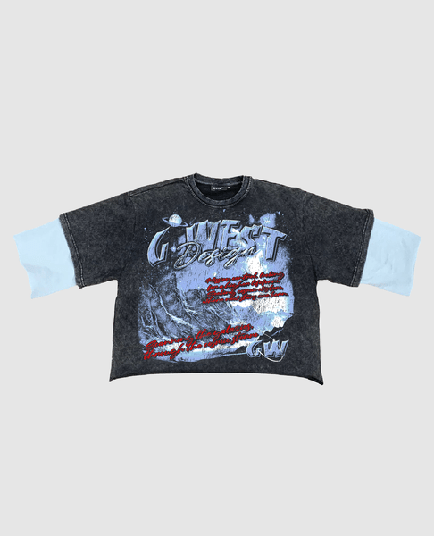 G WEST ROLLING SEAS 3/4 TWO TONE SLEEVE T SHIRT