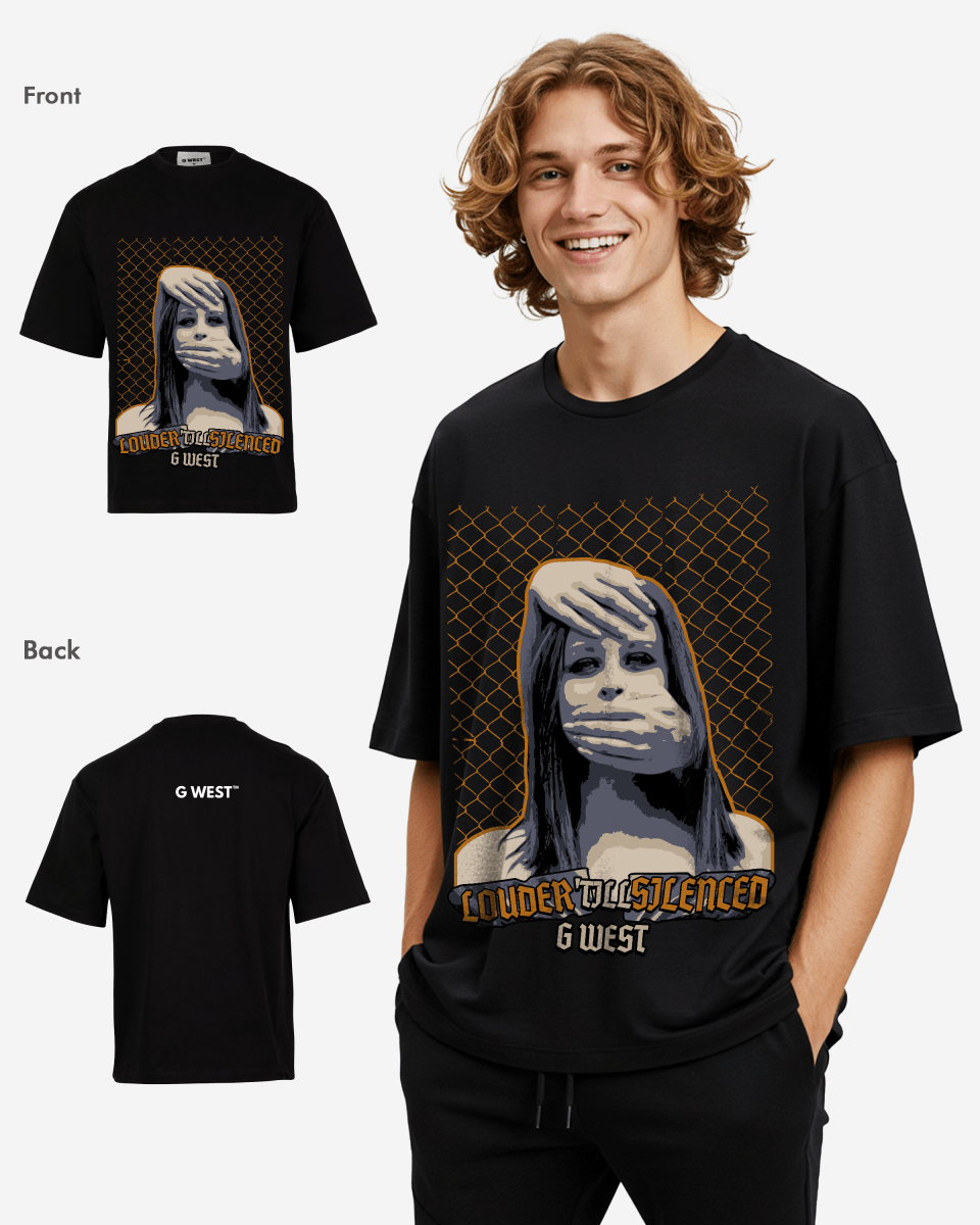 G WEST Silent Gaze Oversized T-Shirt Mens