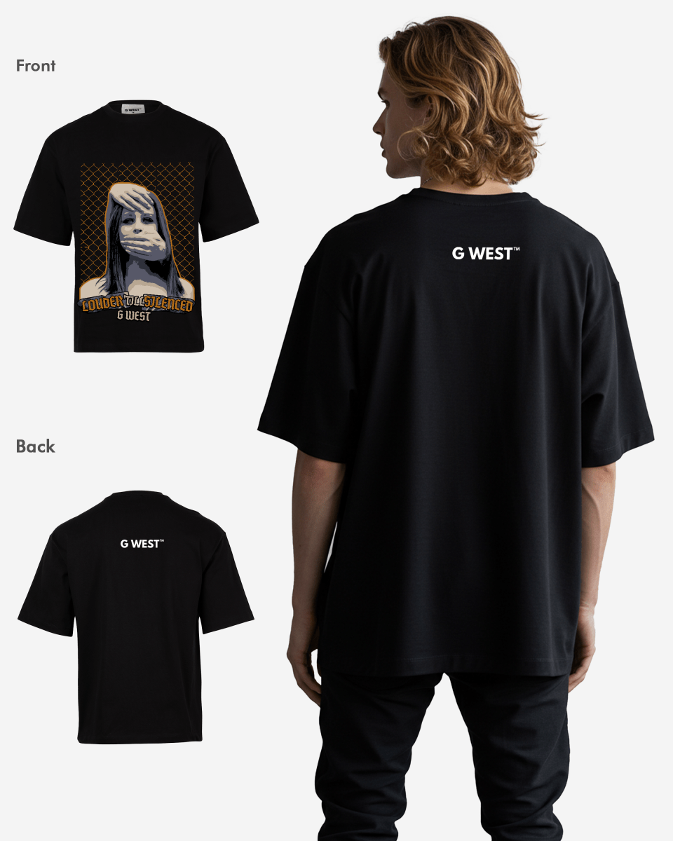 G WEST Silent Gaze Oversized T-Shirt Mens