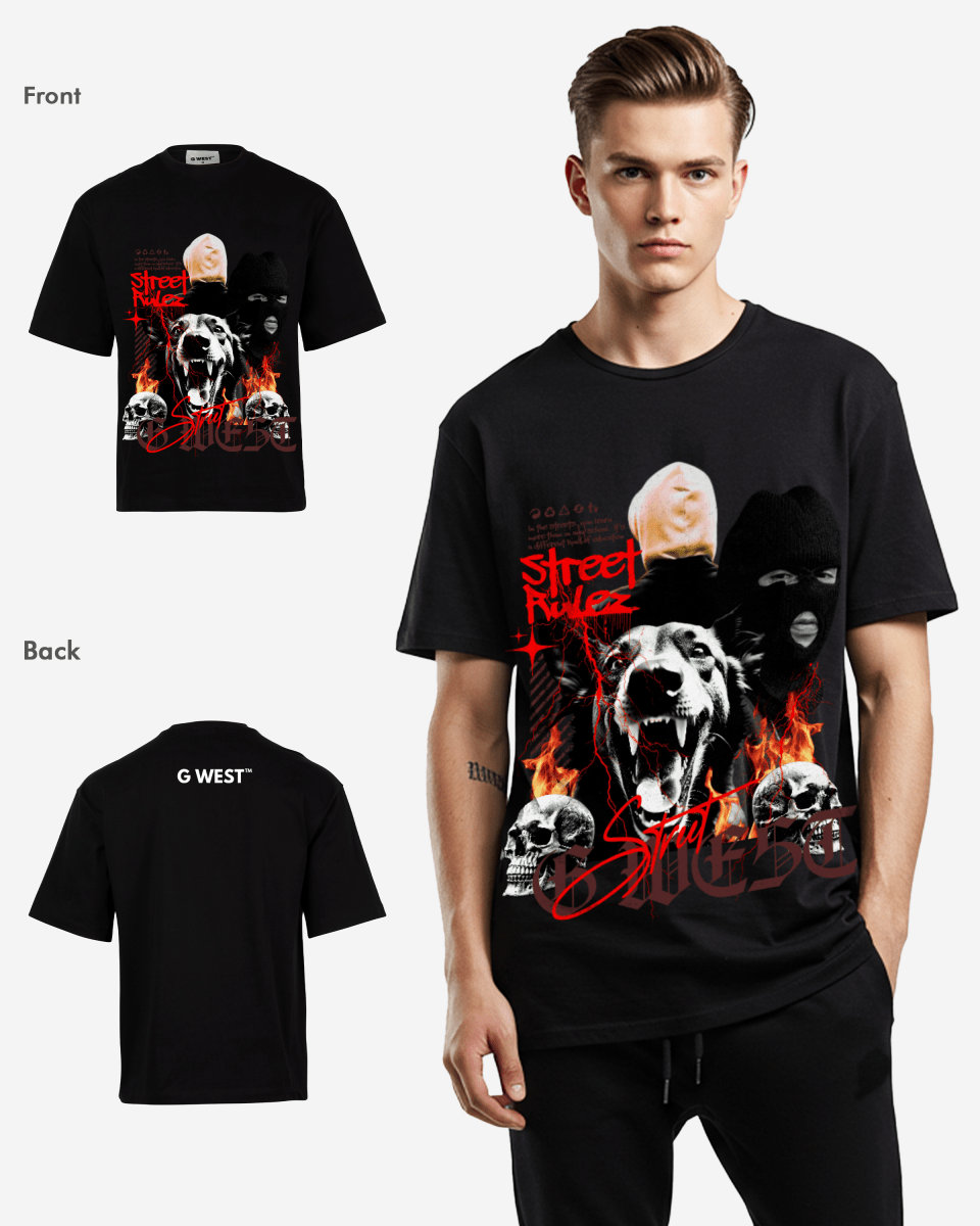 G WEST STREET RULEZ OVERSIZED T-Shirt Mens