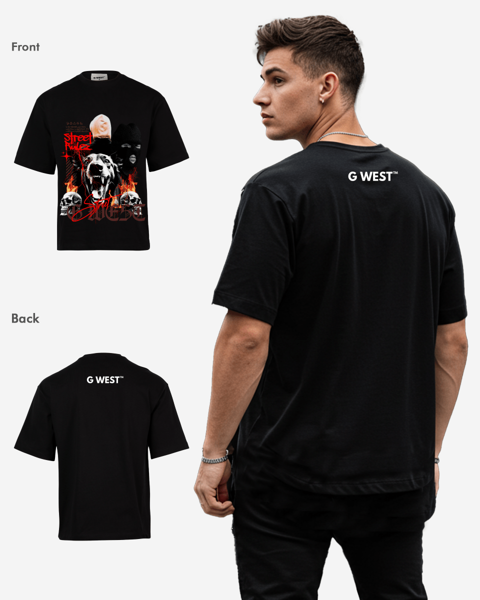 G WEST STREET RULEZ OVERSIZED T-Shirt Mens