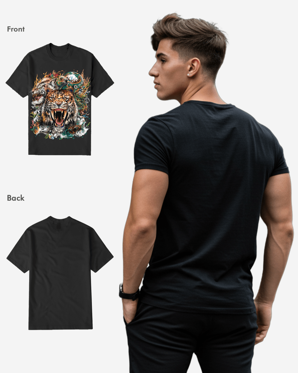G West Mens Tiger Dragon Tee