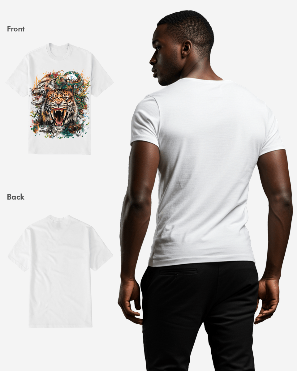 G West Mens Tiger Dragon Tee