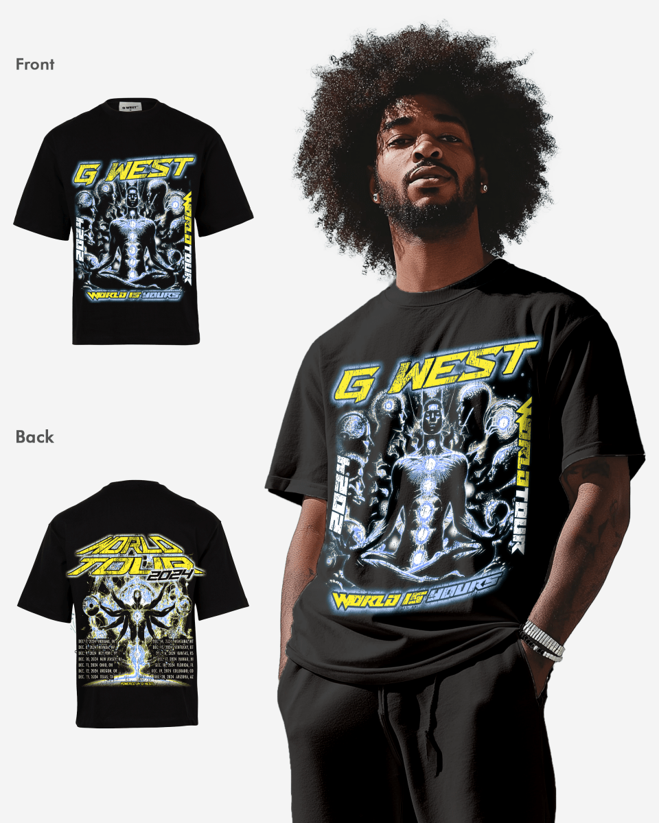 G West World Is Yours Premium Oversized T-Shirt Mens