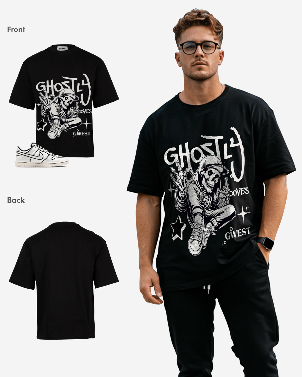 G West Ghostly Grooves Oversized T-Shirt Mens