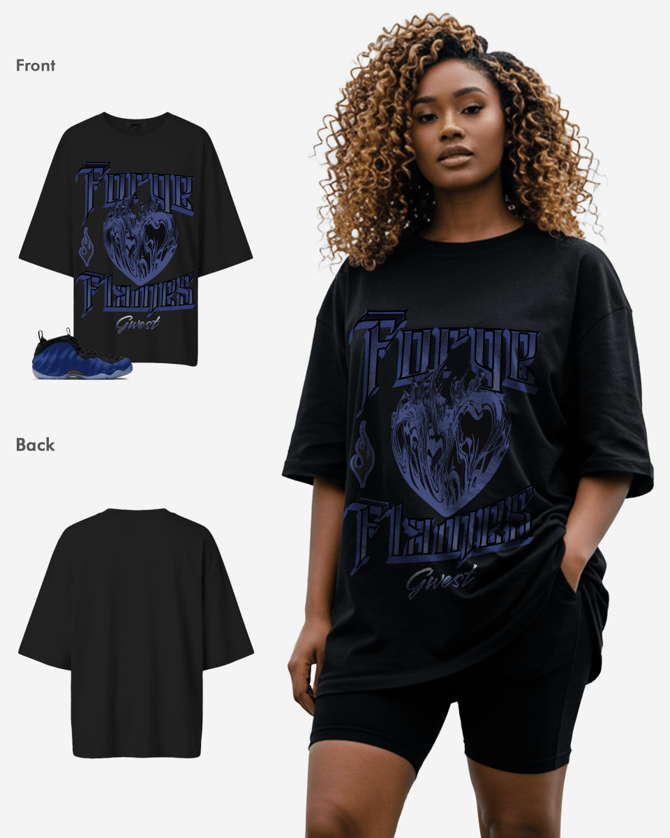 G West Heart Flames Oversized Women's T-Shirt
