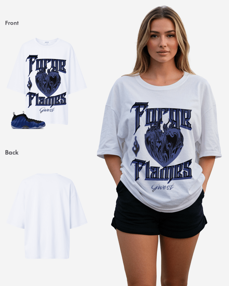 G West Heart Flames Oversized Women's T-Shirt