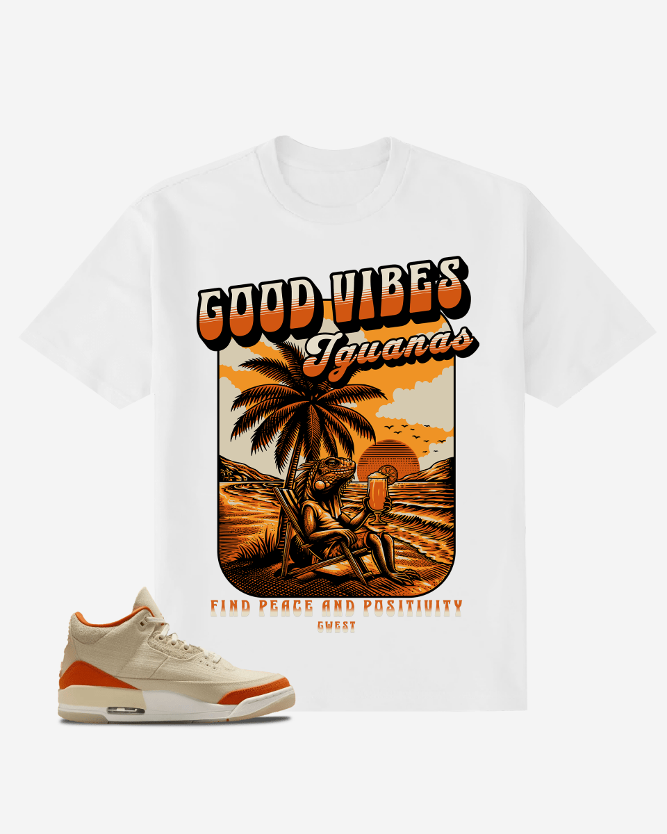 G West Iguana Relaxing on The Beach Oversized T-Shirt Mens