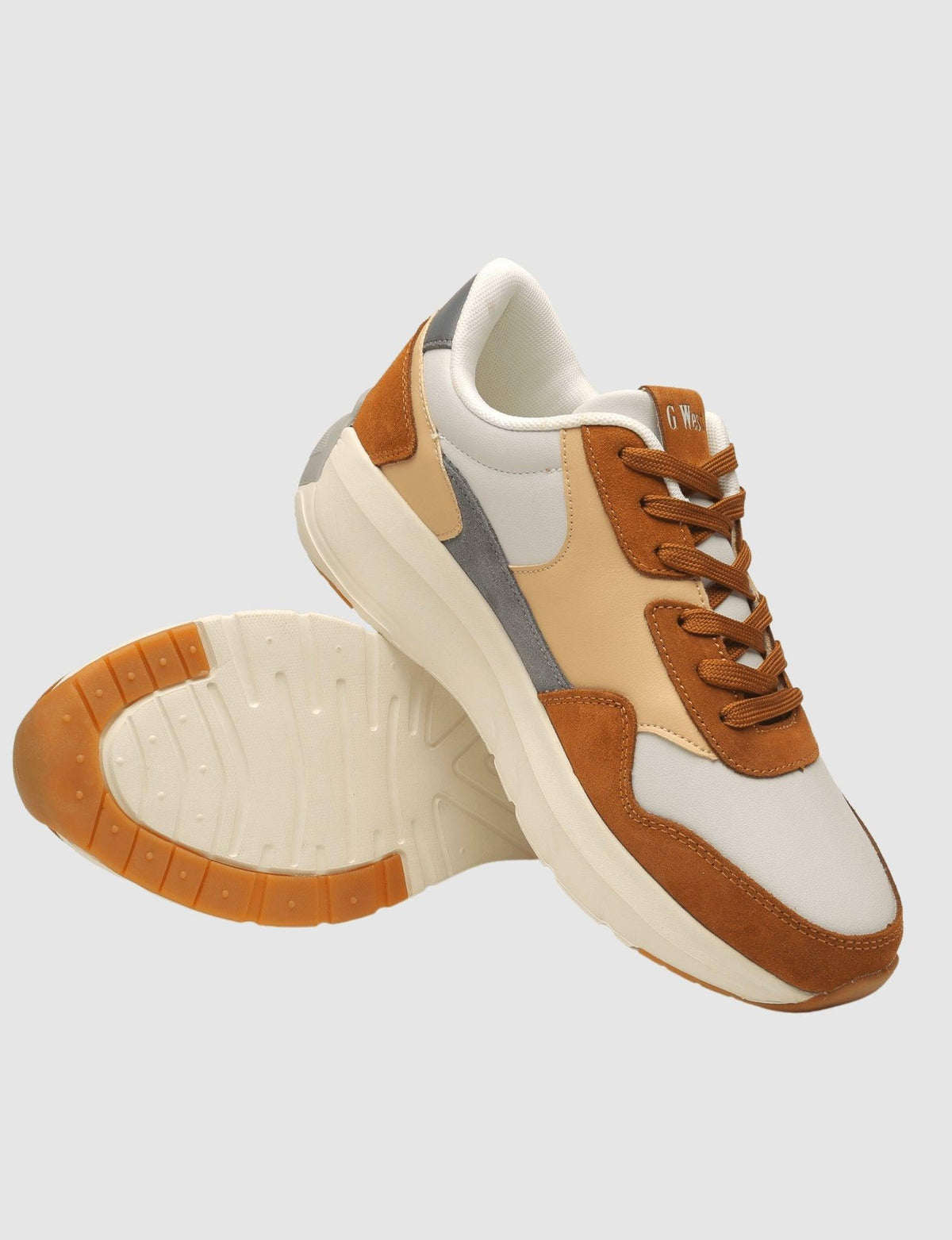 G West Mens Running Shoes - Gwm20004 Brown | White