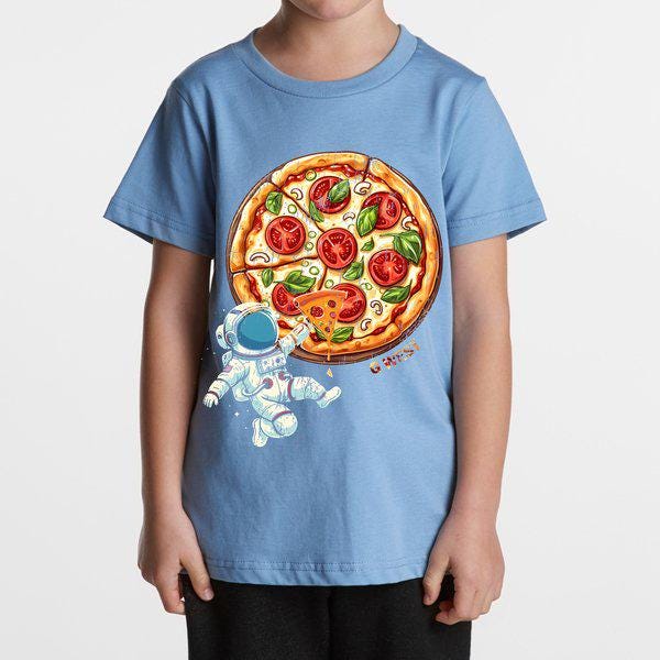 G West Kids Space Pizza Black Tee - Dtpbasty9067