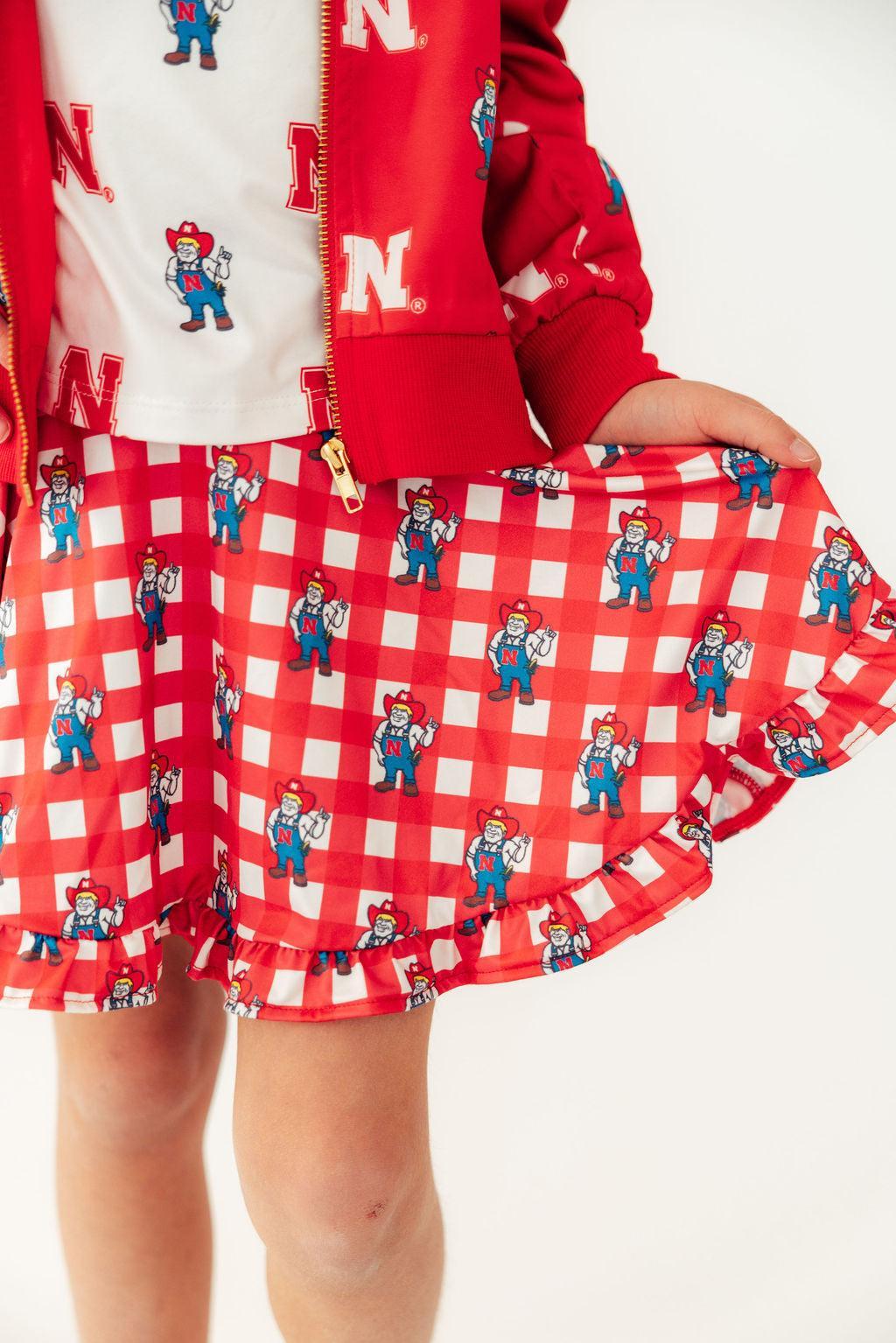 Nebraska Plaid Herbie Husker Twirl Skort