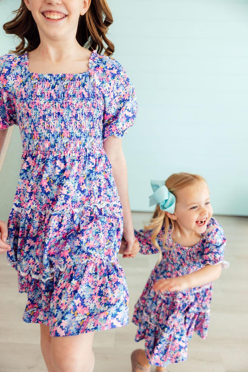Darling Daisies Smocked Ruffle Dress