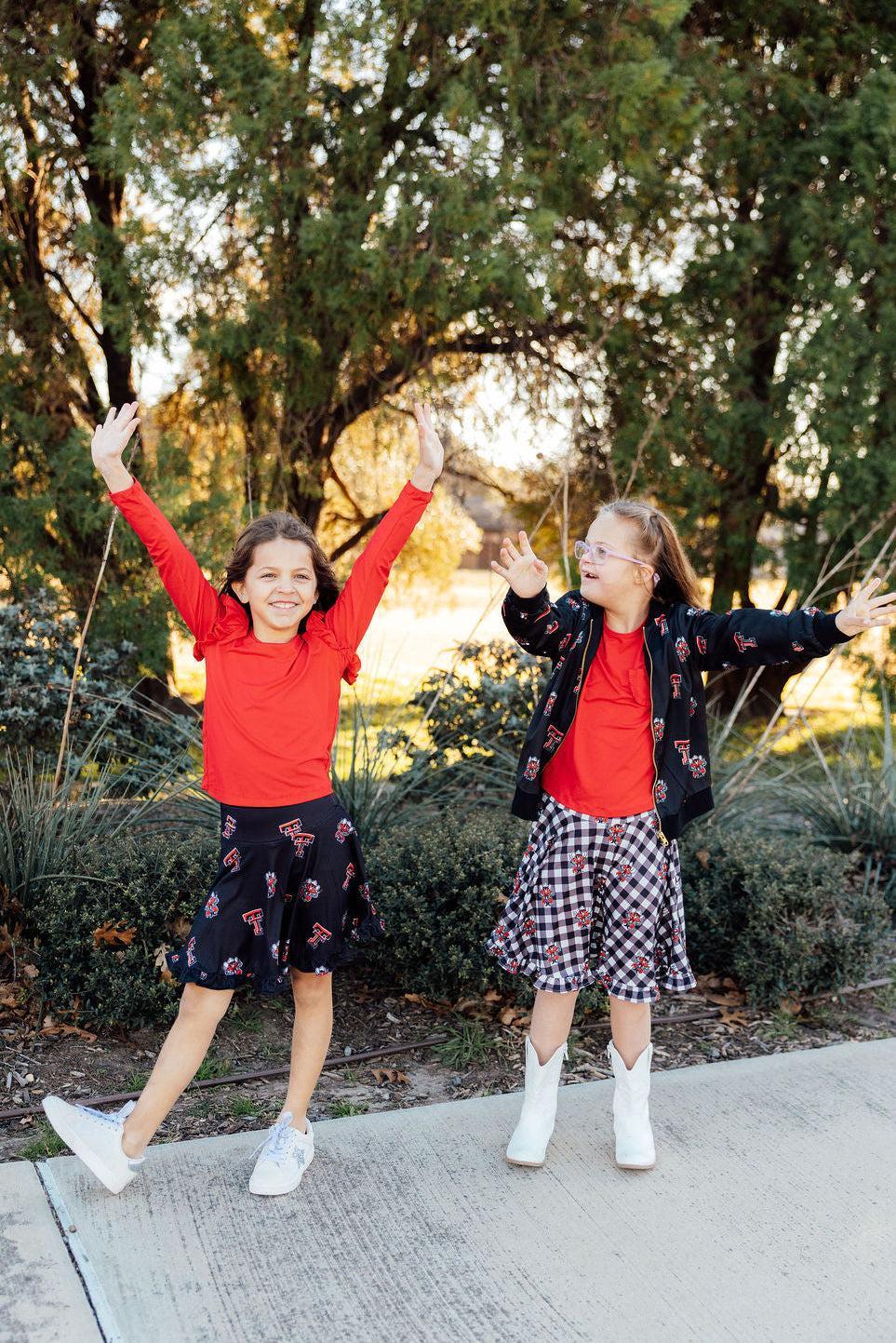 Texas Tech Plaid Raider Red Twirl Skort