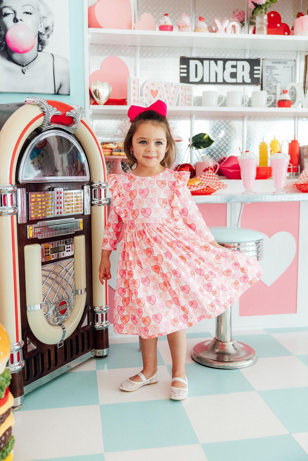 Melt My Heart 3/4 Sleeve Ruffle Twirl Dress