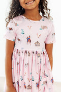 Pink Ranch Hand S/S Pocket Twirl Dress