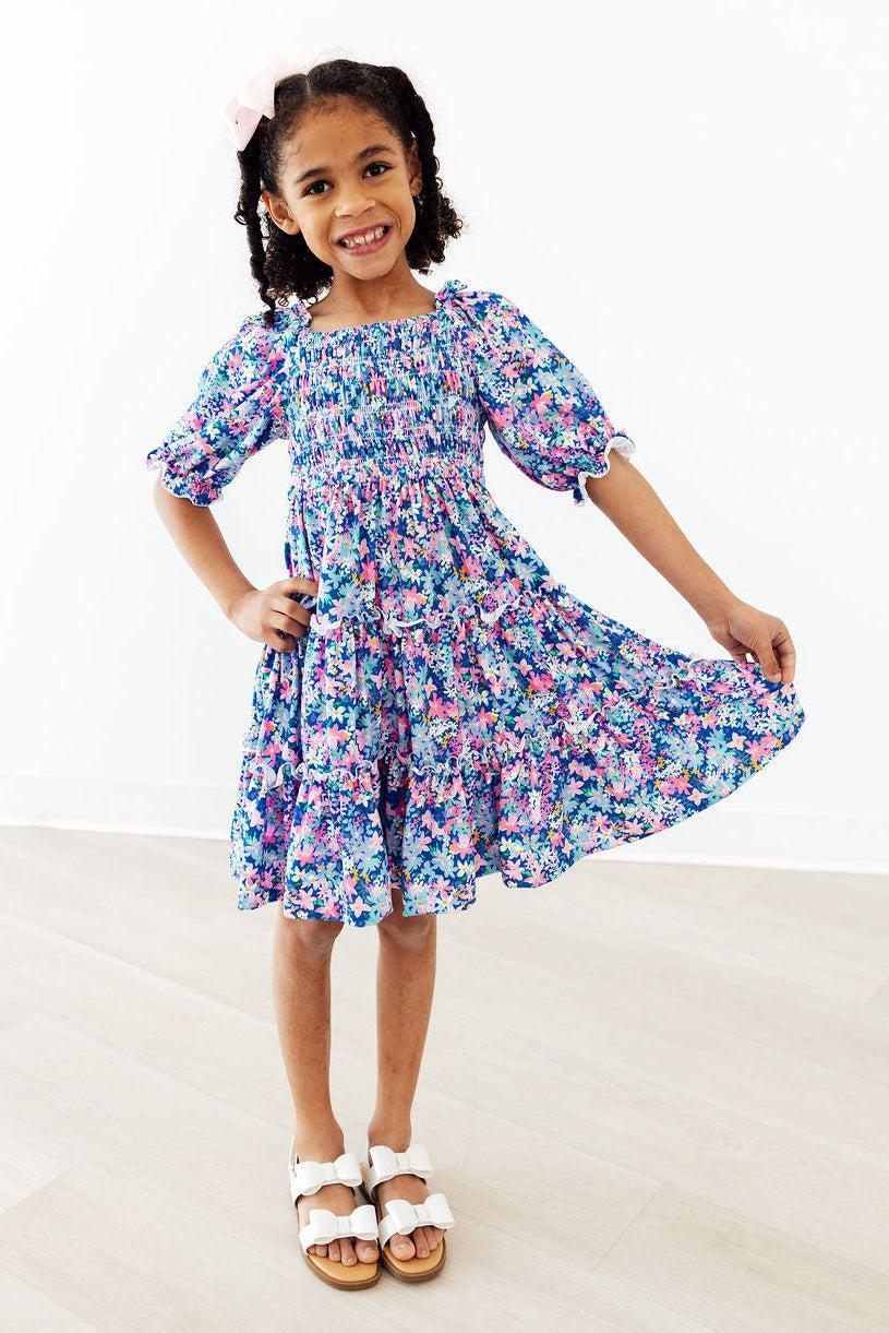 Darling Daisies Smocked Ruffle Dress
