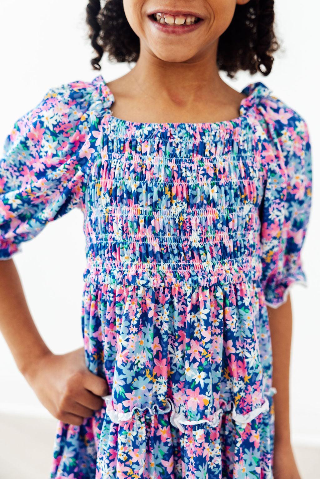 Darling Daisies Smocked Ruffle Dress