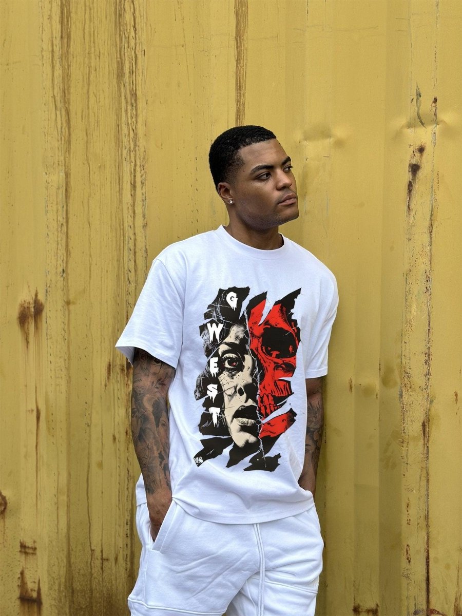 G West Mens Regular Fit Inside Out Front Graphic T Shirt
