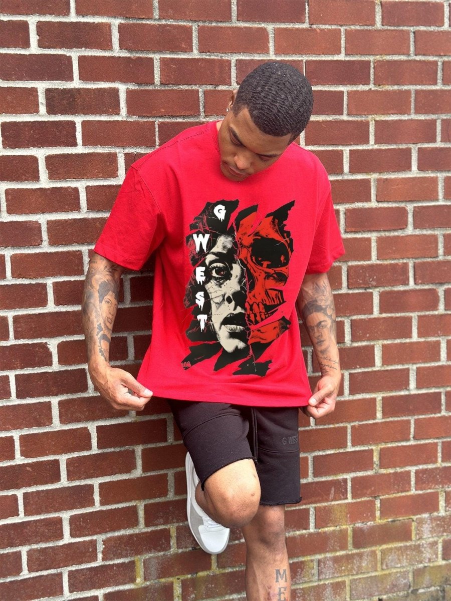 G West Mens Regular Fit Inside Out Front Graphic T Shirt