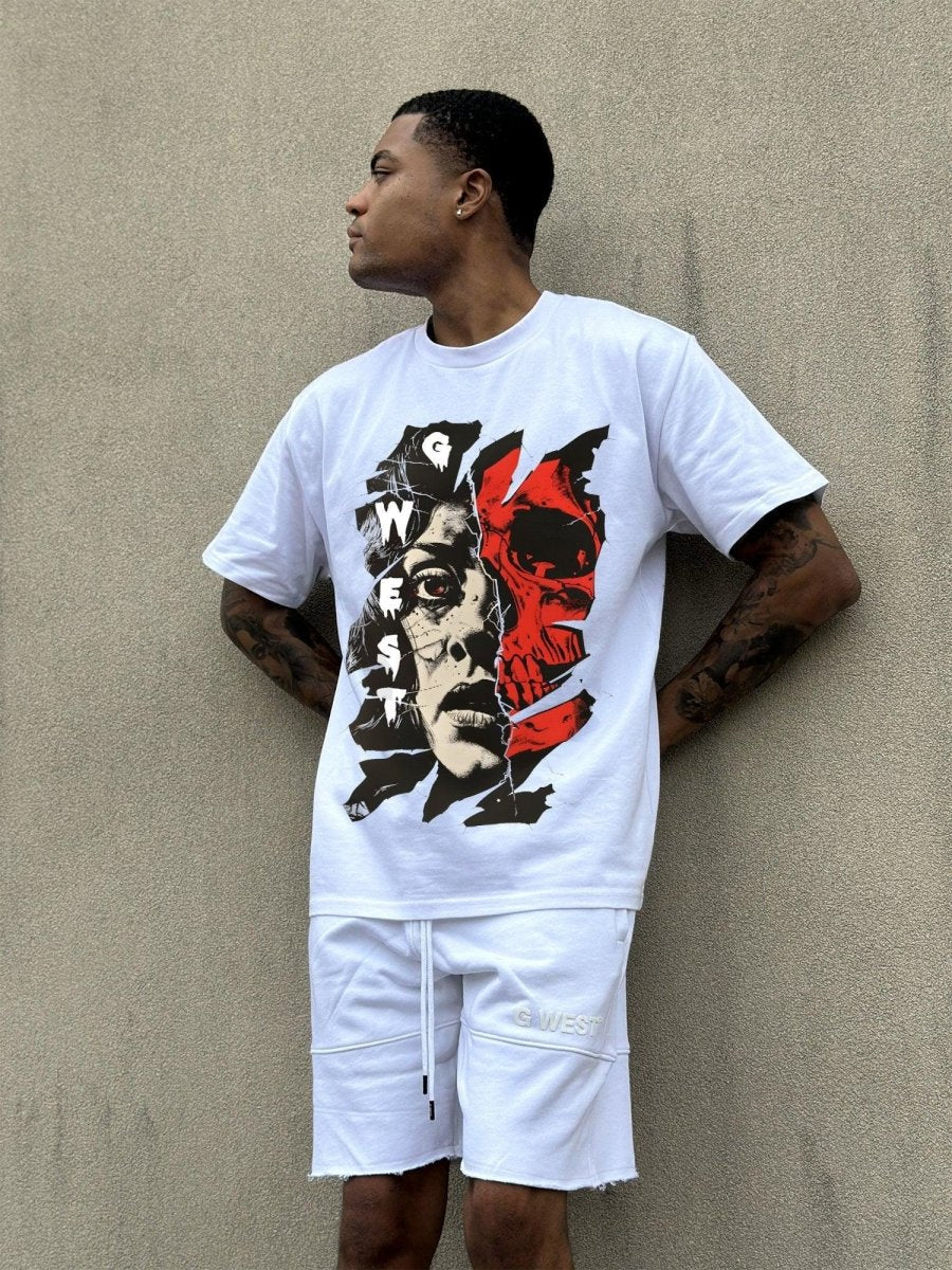 G West Mens Regular Fit Inside Out Front Graphic T Shirt